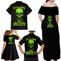 I'm A Nice Person Skull Family Matching Off Shoulder Maxi Dress and Hawaiian Shirt - Wonder Print Shop