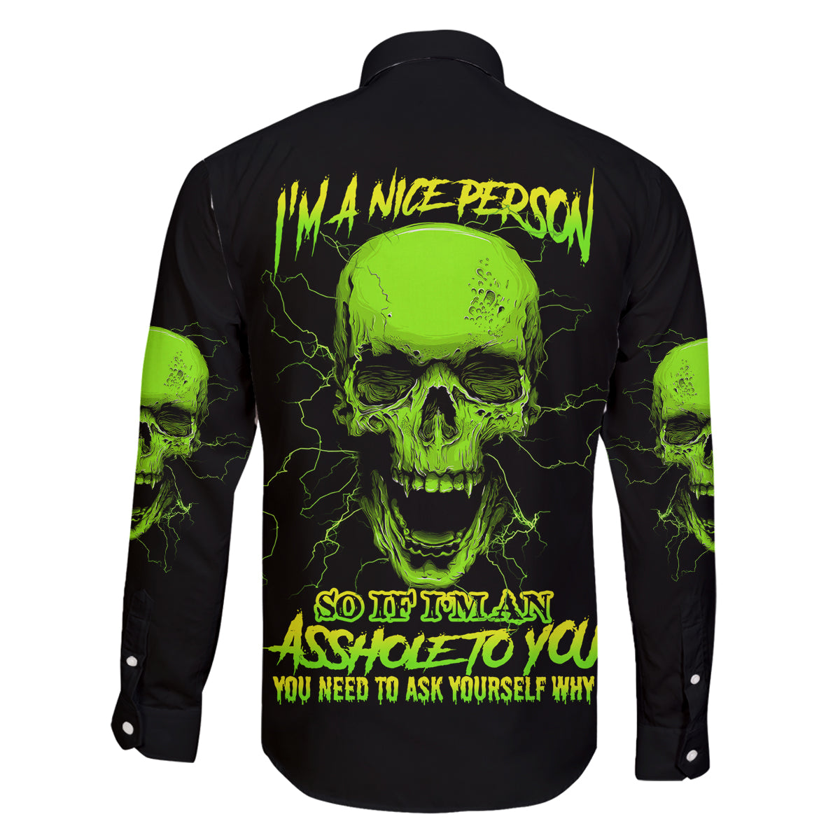 I'm A Nice Person Skull Family Matching Tank Maxi Dress and Hawaiian Shirt - Wonder Print Shop