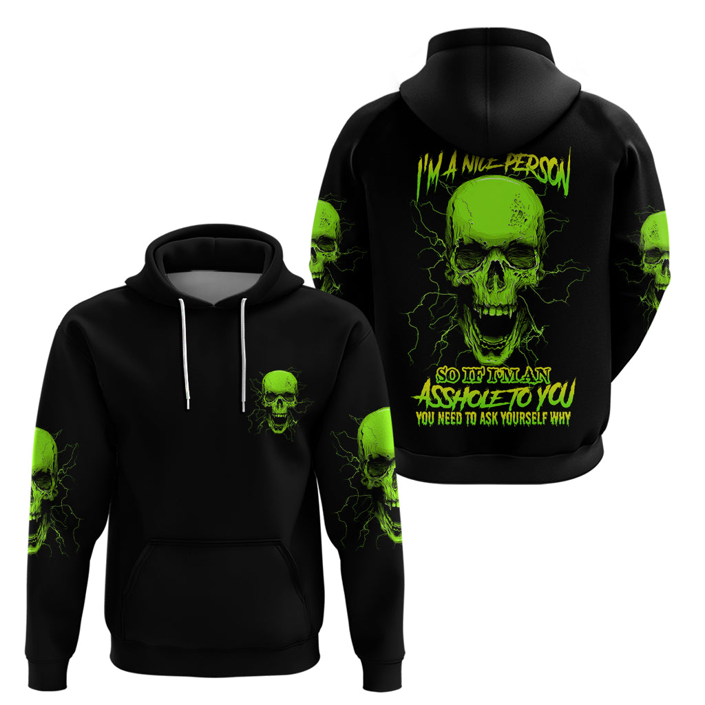 I'm A Nice Person Skull Hoodie - Wonder Print Shop