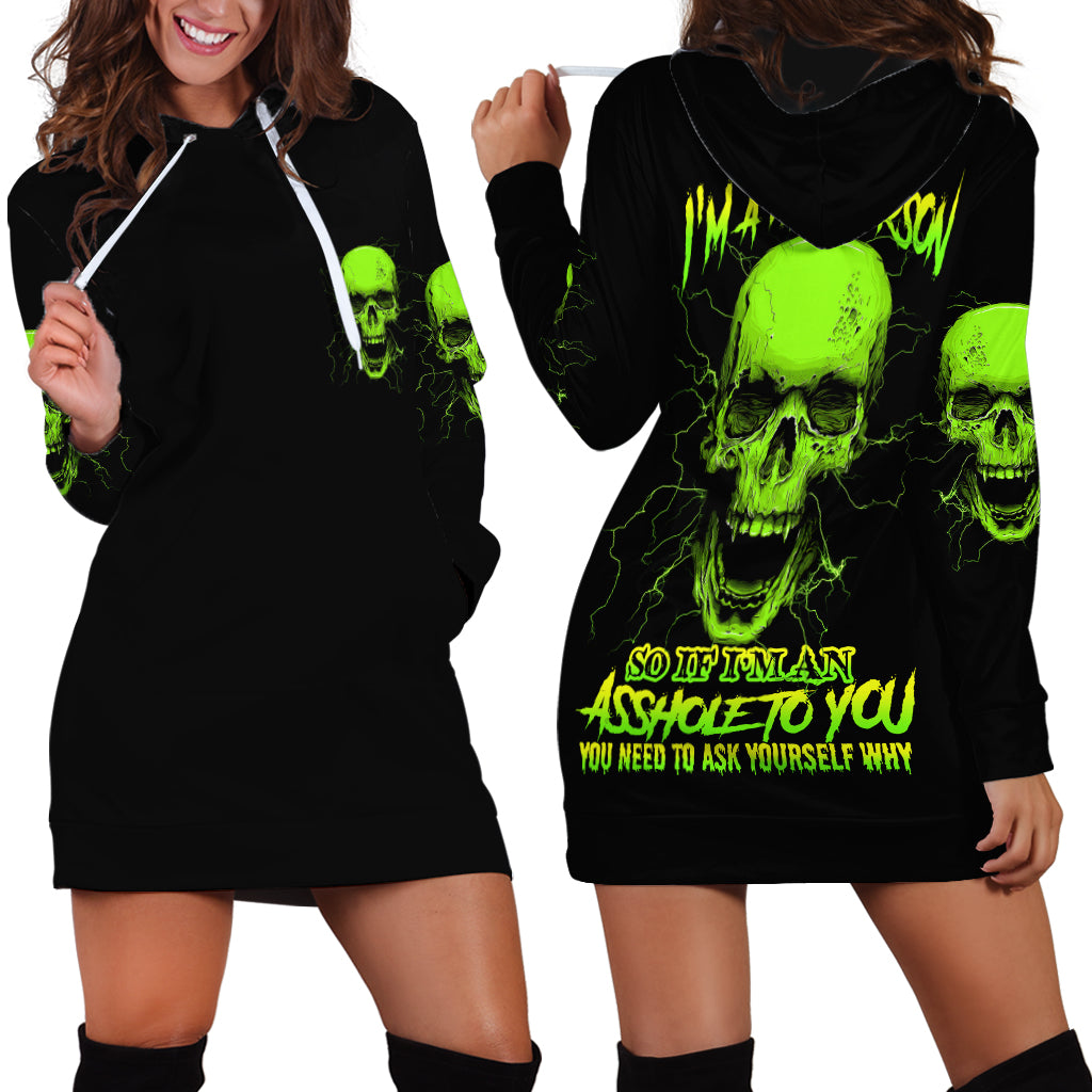 I'm A Nice Person Skull Hoodie Dress - Wonder Print Shop