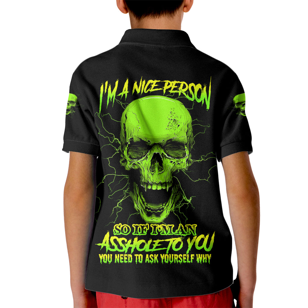 I'm A Nice Person Skull Kid Polo Shirt - Wonder Print Shop