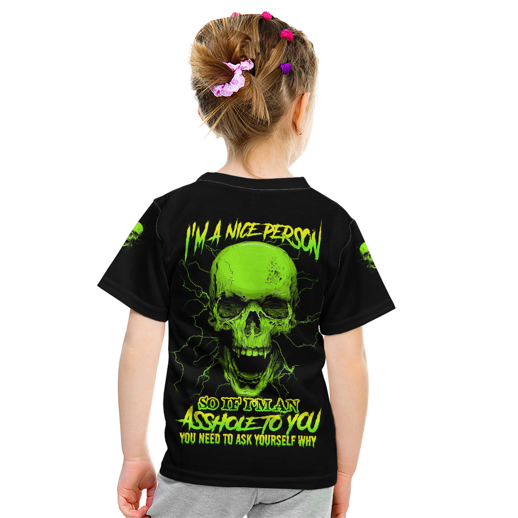 I'm A Nice Person Skull Kid T Shirt - Wonder Print Shop