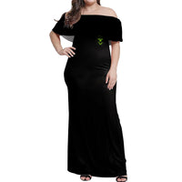 I'm A Nice Person Skull Off Shoulder Maxi Dress - Wonder Print Shop