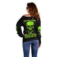 I'm A Nice Person Skull Off Shoulder Sweater - Wonder Print Shop
