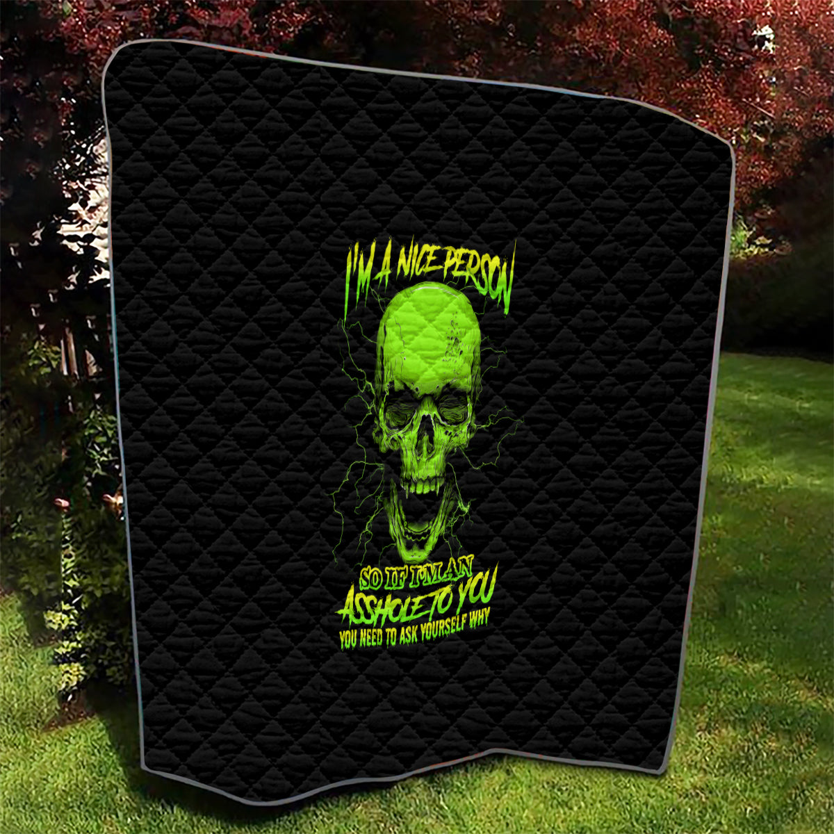 I'm A Nice Person Skull Quilt - Wonder Print Shop