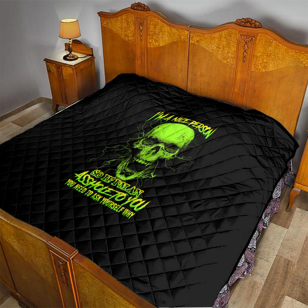 I'm A Nice Person Skull Quilt - Wonder Print Shop