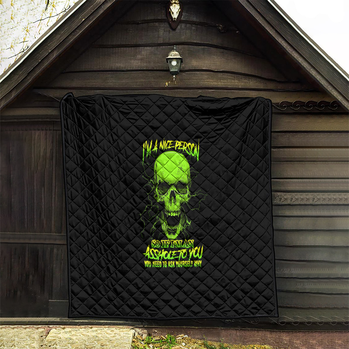 I'm A Nice Person Skull Quilt - Wonder Print Shop