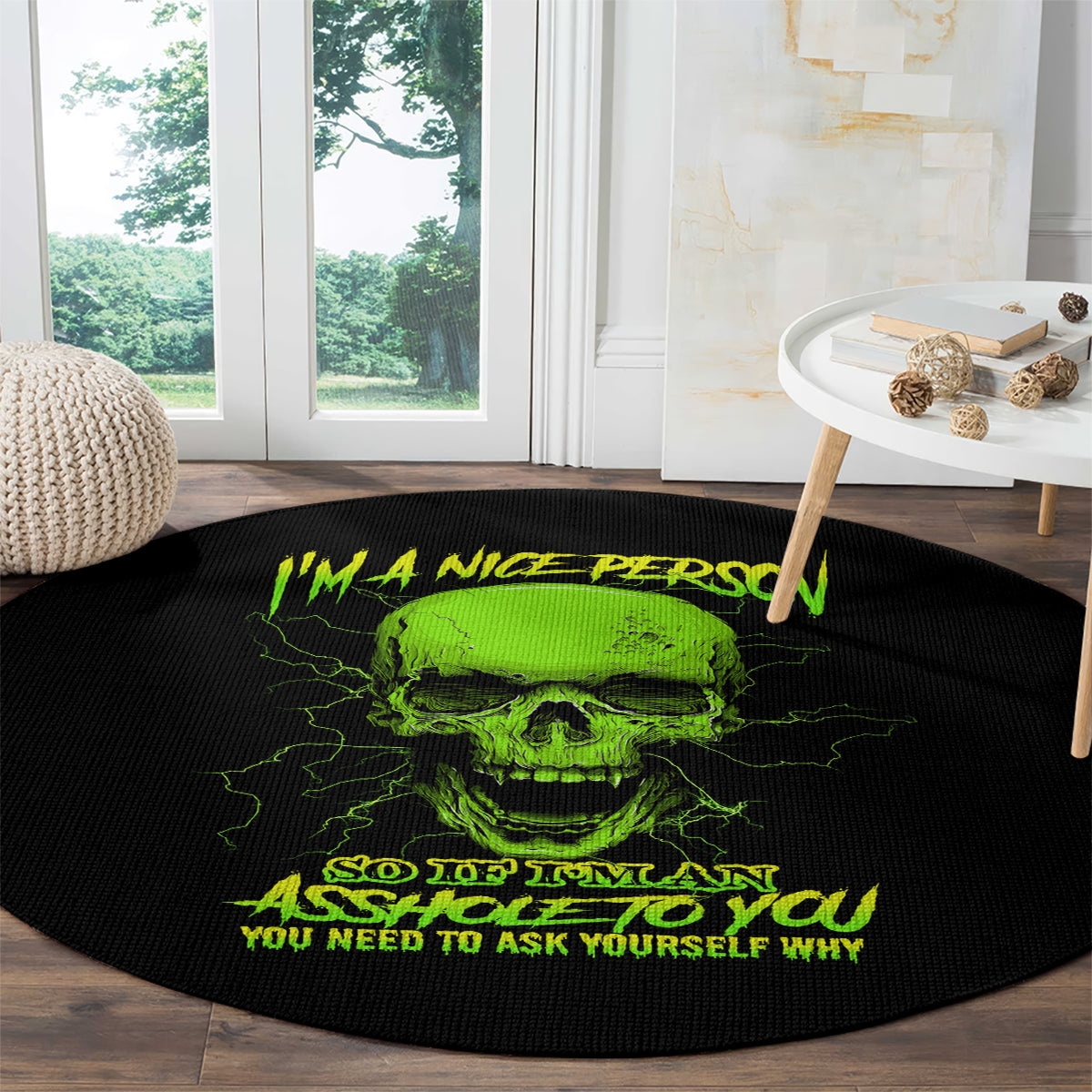 im-a-nice-person-skull-round-carpet