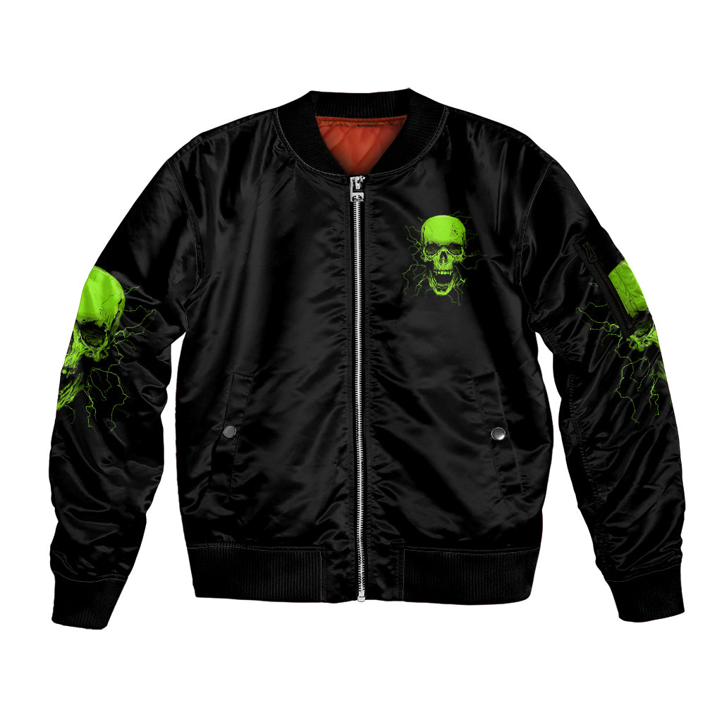 I'm A Nice Person Skull Sleeve Zip Bomber Jacket - Wonder Print Shop