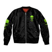 I'm A Nice Person Skull Sleeve Zip Bomber Jacket - Wonder Print Shop