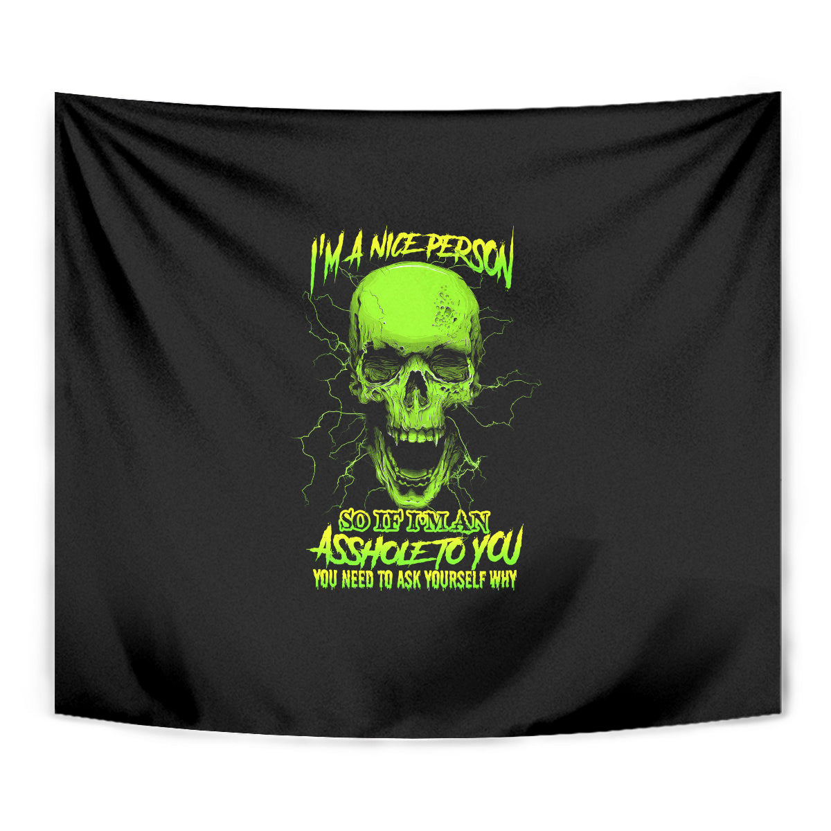 I'm A Nice Person Skull Tapestry - Wonder Print Shop