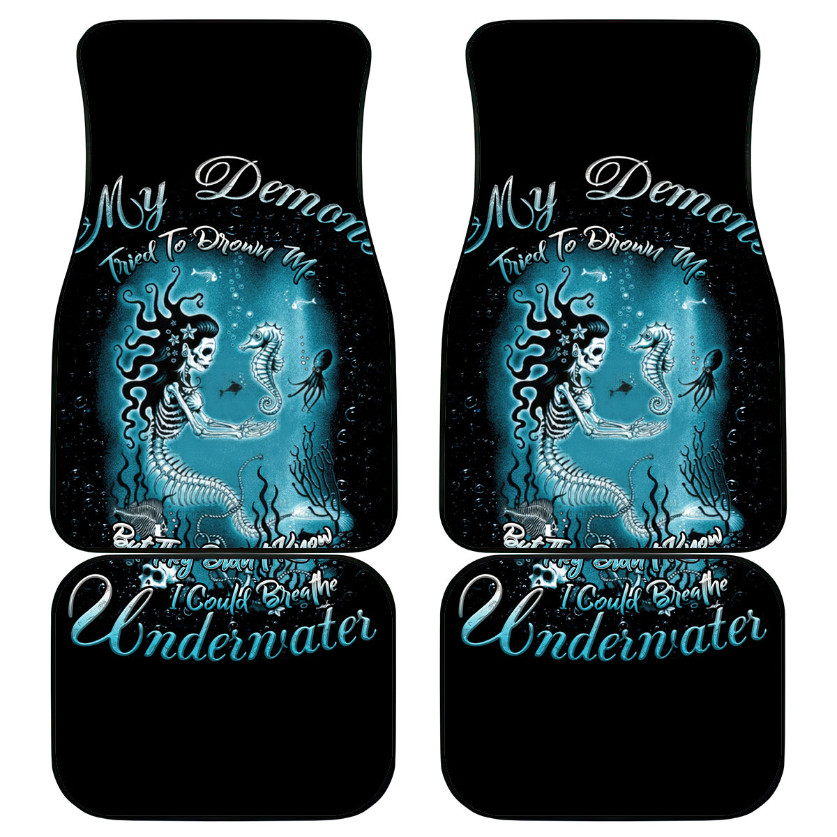 My Demons Tried To Drown Me Mermaid Car Mats - Wonder Print Shop