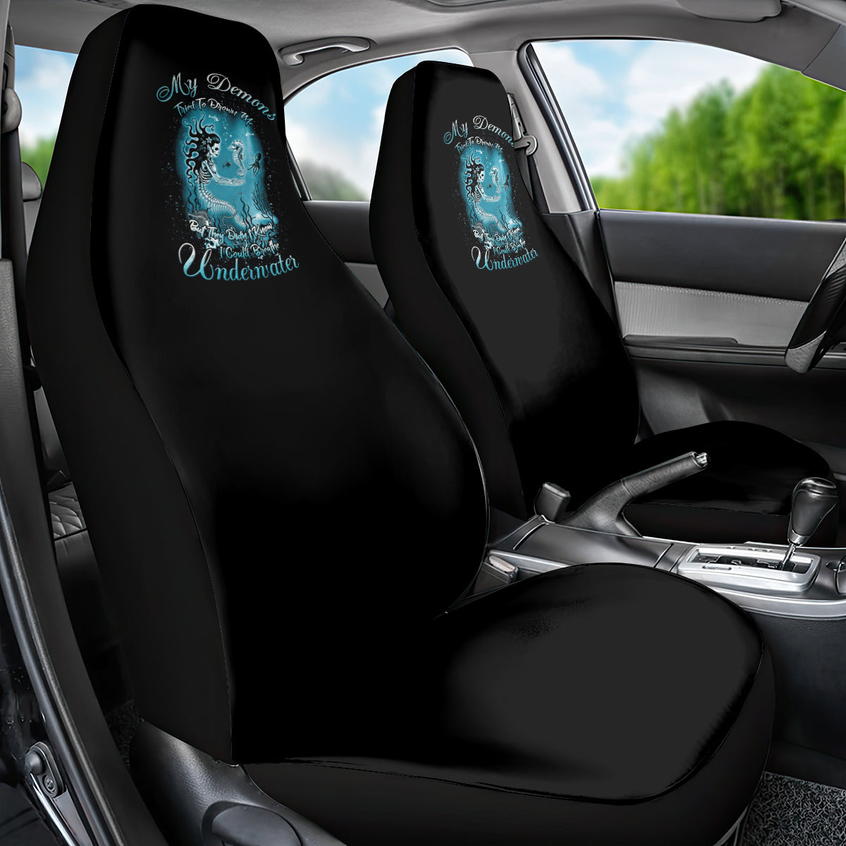 My Demons Tried To Drown Me Mermaid Car Seat Cover - Wonder Print Shop