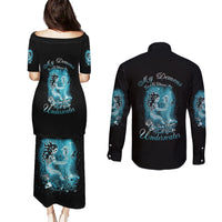 My Demons Tried To Drown Me Mermaid Couples Matching Puletasi Dress and Long Sleeve Button Shirt - Wonder Print Shop