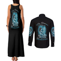 My Demons Tried To Drown Me Mermaid Couples Matching Tank Maxi Dress and Long Sleeve Button Shirt - Wonder Print Shop
