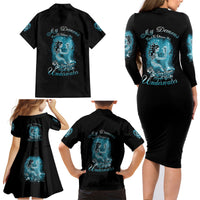 My Demons Tried To Drown Me Mermaid Family Matching Long Sleeve Bodycon Dress and Hawaiian Shirt - Wonder Print Shop