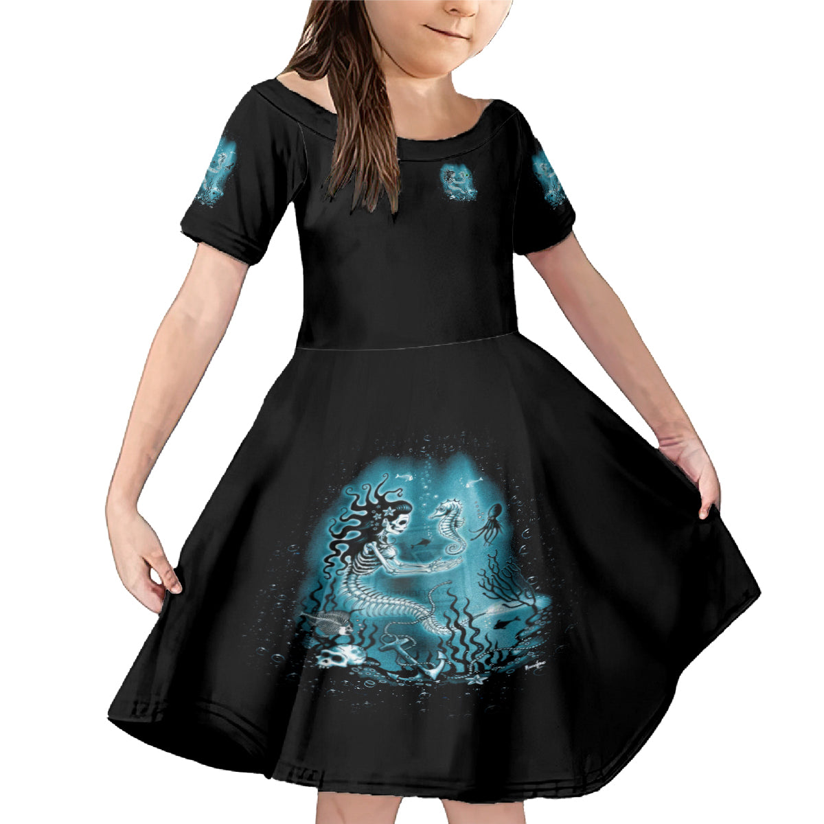 My Demons Tried To Drown Me Mermaid Family Matching Mermaid Dress and Hawaiian Shirt - Wonder Print Shop