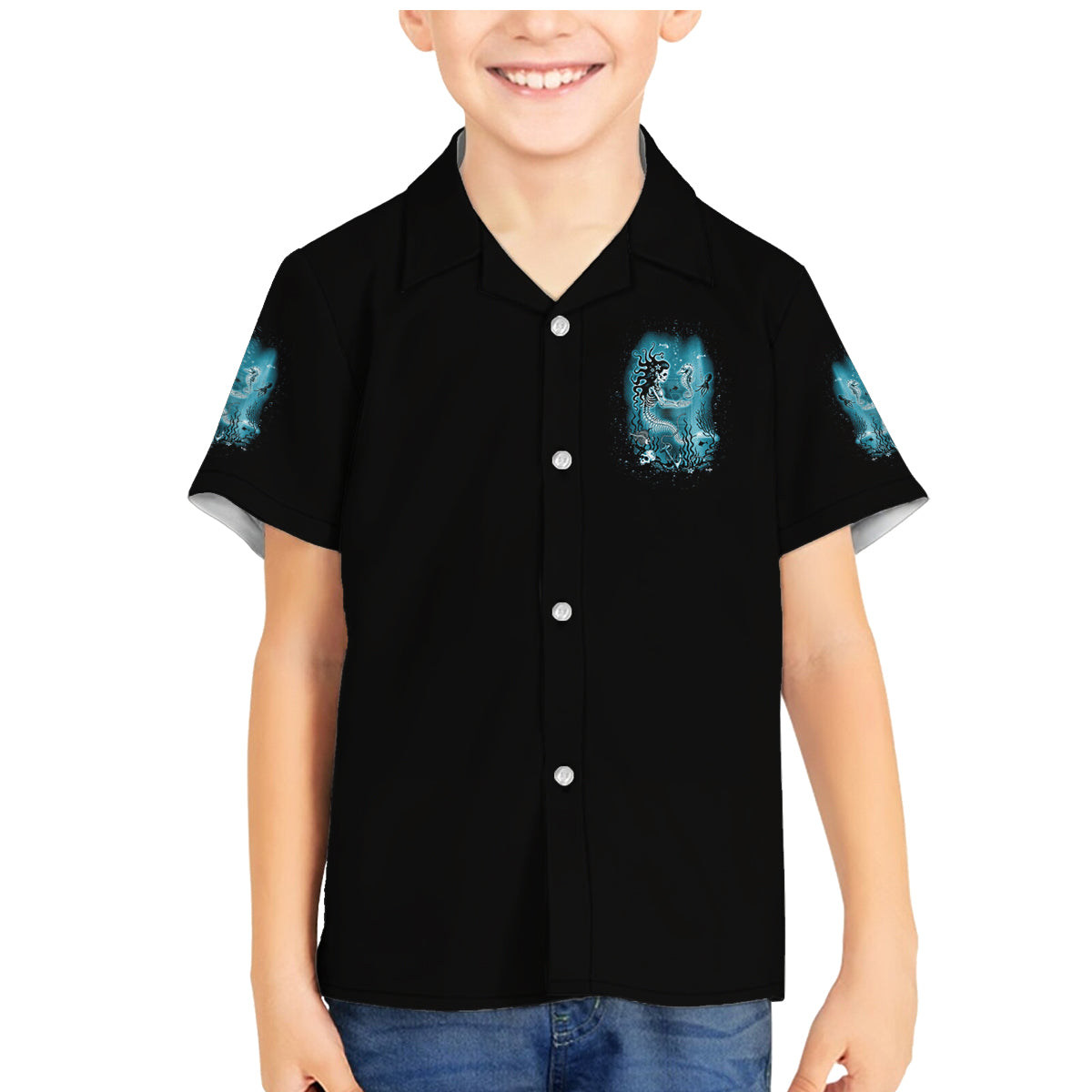 My Demons Tried To Drown Me Mermaid Family Matching Mermaid Dress and Hawaiian Shirt - Wonder Print Shop