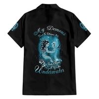 My Demons Tried To Drown Me Mermaid Family Matching Off Shoulder Short Dress and Hawaiian Shirt - Wonder Print Shop