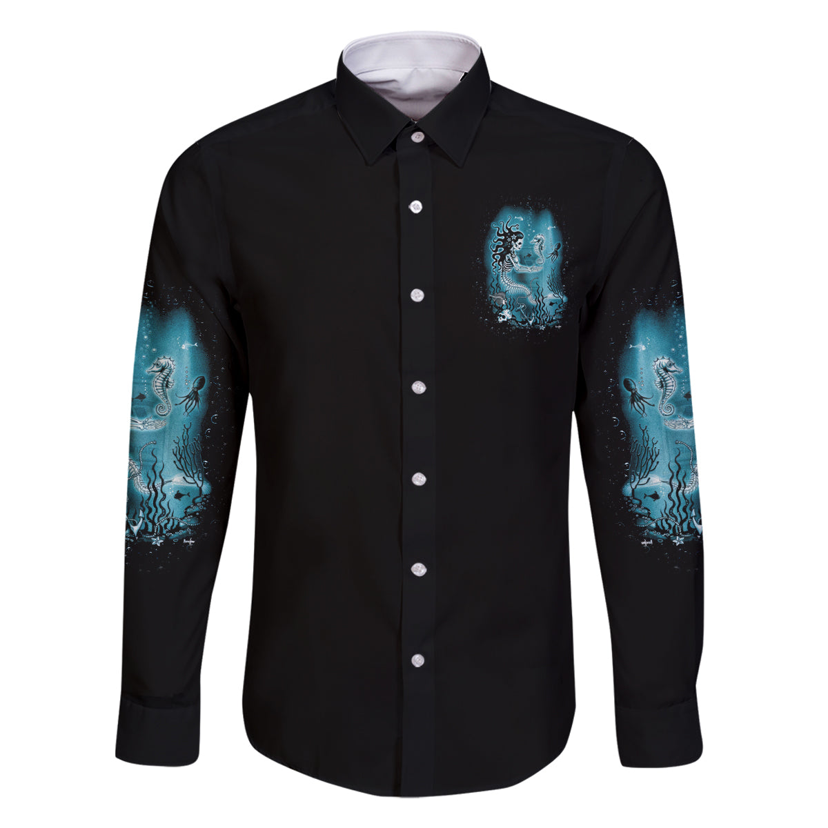 My Demons Tried To Drown Me Mermaid Family Matching Off Shoulder Short Dress and Hawaiian Shirt - Wonder Print Shop