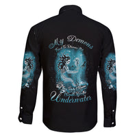 My Demons Tried To Drown Me Mermaid Family Matching Short Sleeve Bodycon Dress and Hawaiian Shirt - Wonder Print Shop