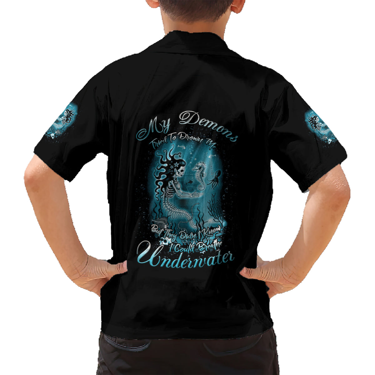 My Demons Tried To Drown Me Mermaid Hawaiian Shirt - Wonder Print Shop