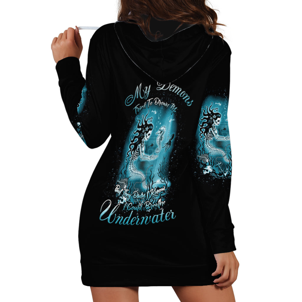 My Demons Tried To Drown Me Mermaid Hoodie Dress - Wonder Print Shop