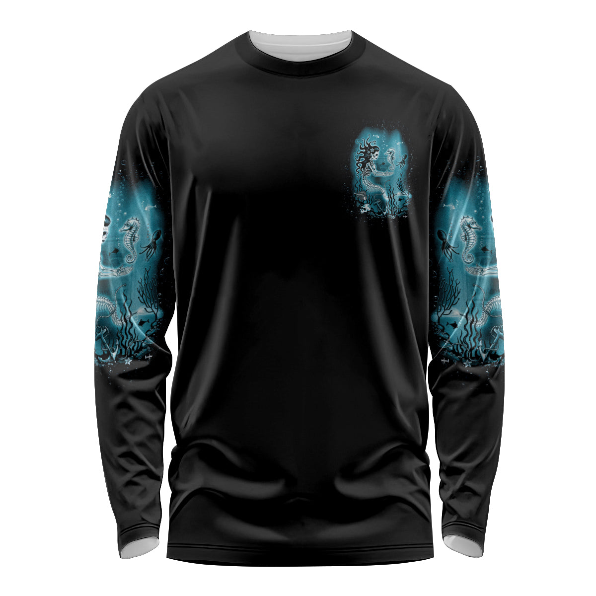 My Demons Tried To Drown Me Mermaid Long Sleeve Shirt - Wonder Print Shop