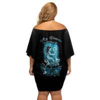 My Demons Tried To Drown Me Mermaid Off Shoulder Short Dress - Wonder Print Shop