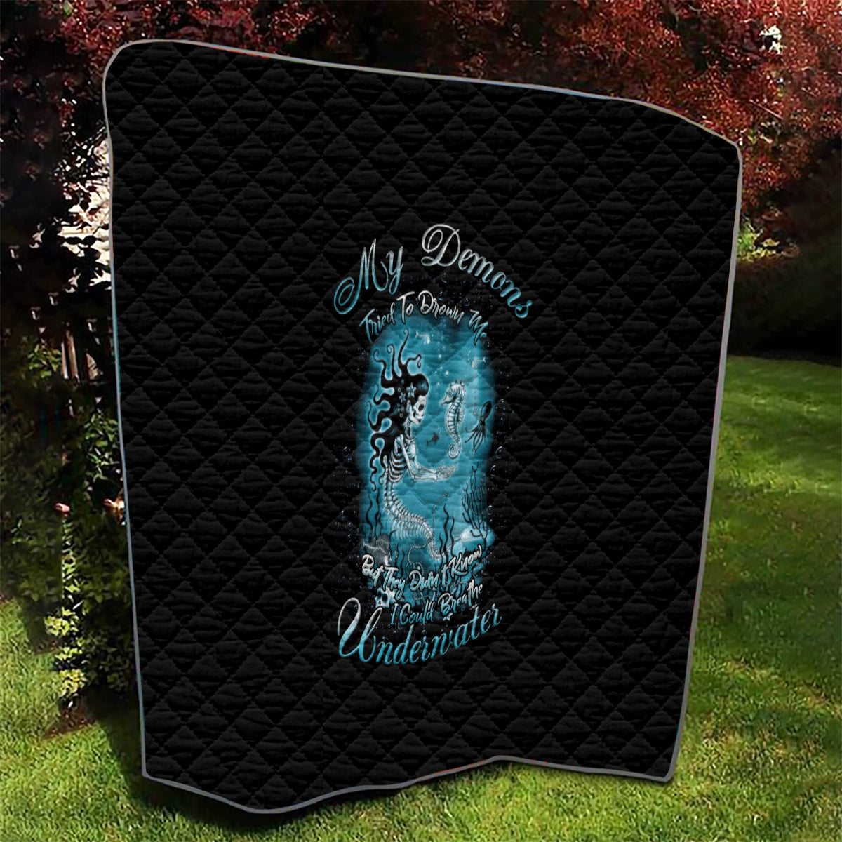My Demons Tried To Drown Me Mermaid Quilt - Wonder Print Shop