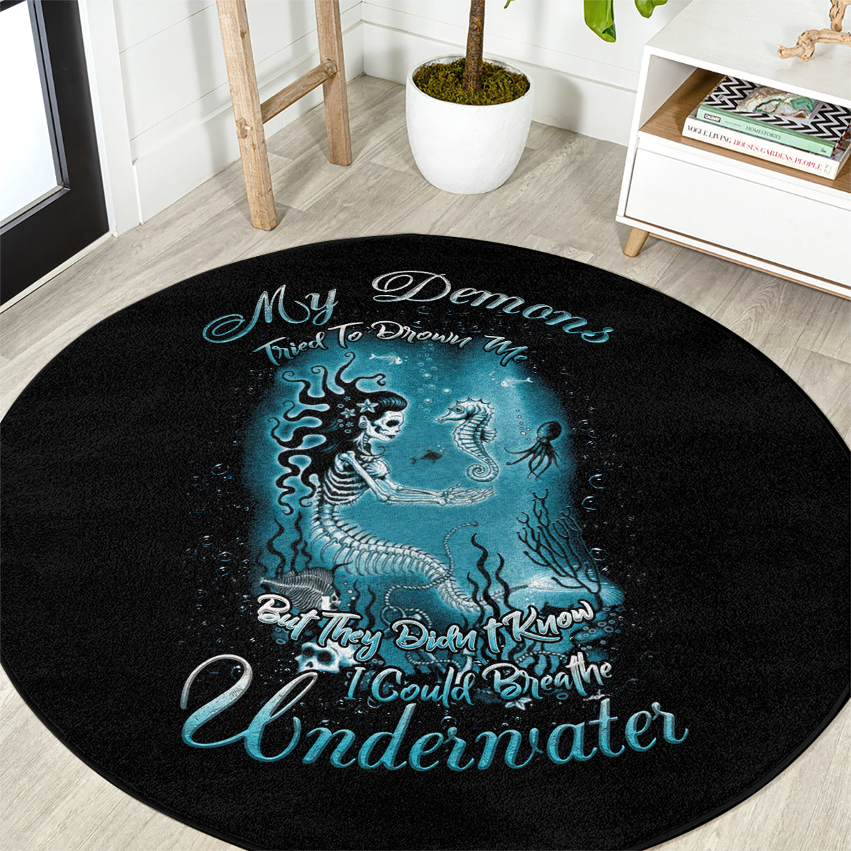 my-demons-tried-to-drown-me-mermaid-round-carpet