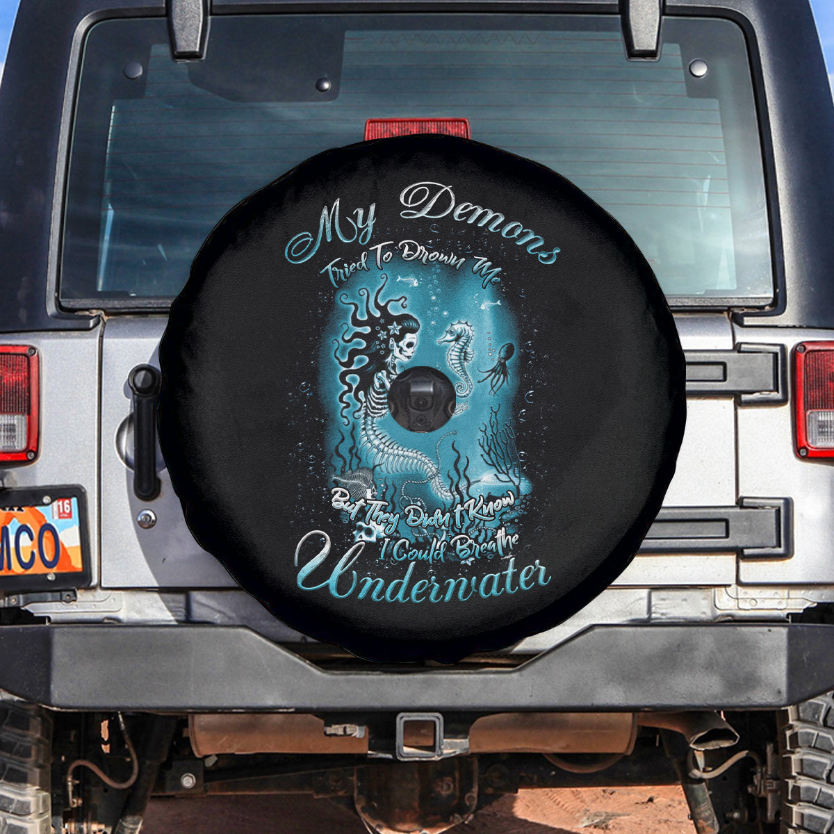 My Demons Tried To Drown Me Mermaid Spare Tire Cover - Wonder Print Shop