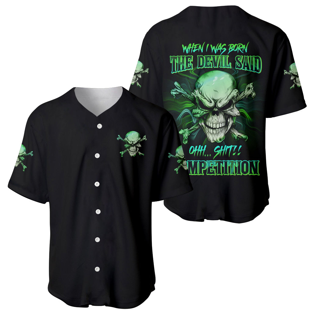 When I Was Born Mad Skull Baseball Jersey - Wonder Print Shop
