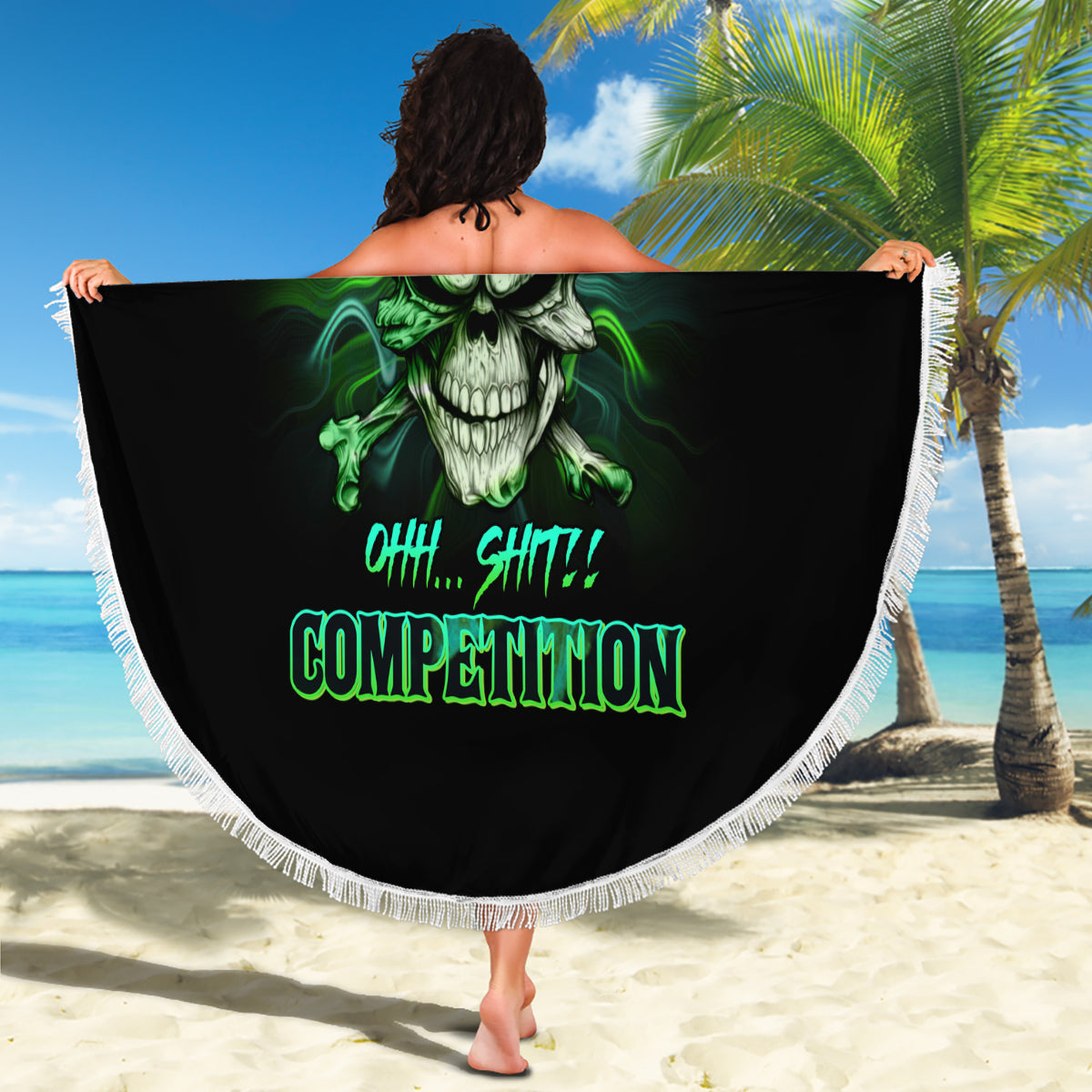 When I Was Born Mad Skull Beach Blanket - Wonder Print Shop