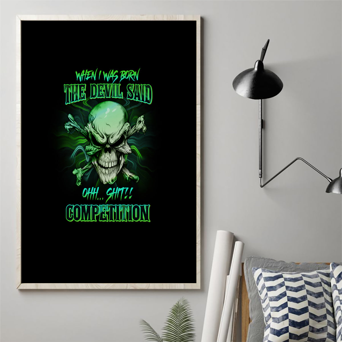 When I Was Born Mad Skull Canvas Wall Art - Wonder Print Shop