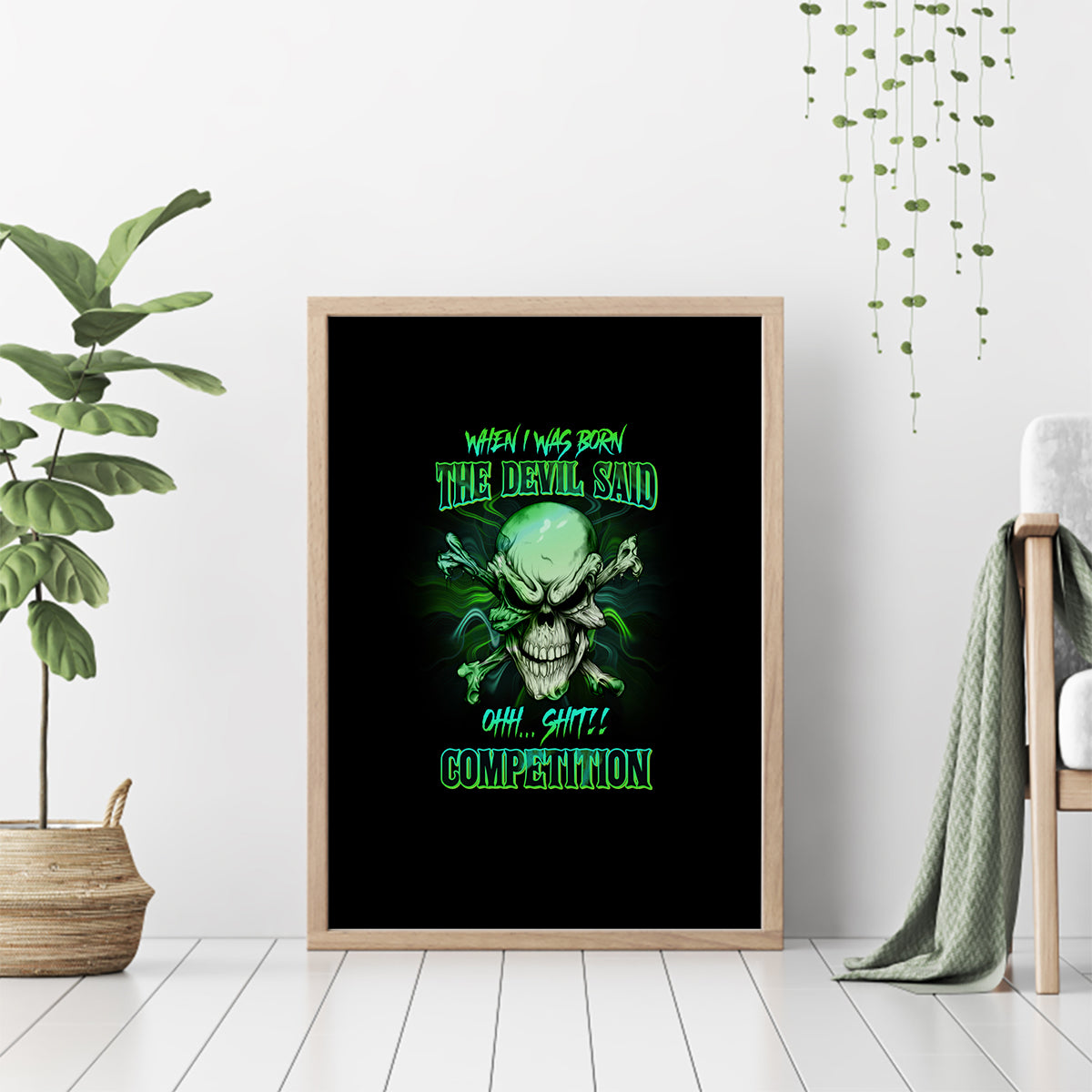 When I Was Born Mad Skull Canvas Wall Art - Wonder Print Shop