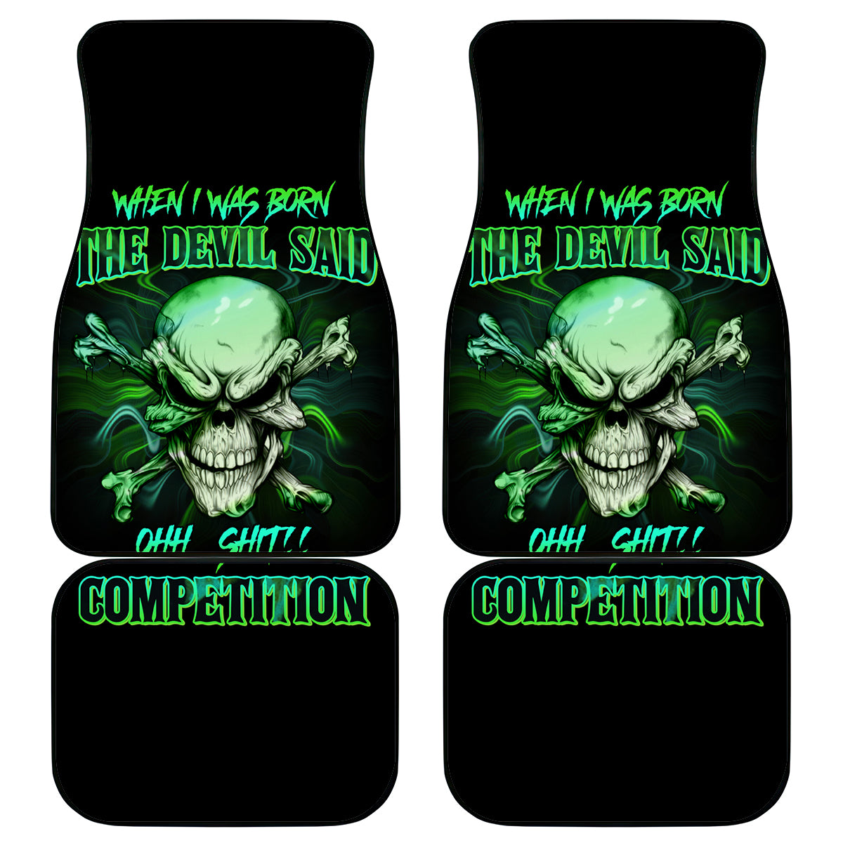 When I Was Born Mad Skull Car Mats - Wonder Print Shop