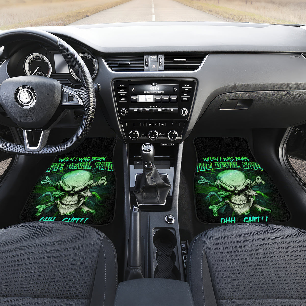When I Was Born Mad Skull Car Mats - Wonder Print Shop