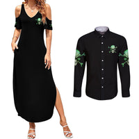 When I Was Born Mad Skull Couples Matching Summer Maxi Dress and Long Sleeve Button Shirt - Wonder Print Shop