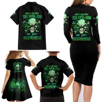 When I Was Born Mad Skull Family Matching Long Sleeve Bodycon Dress and Hawaiian Shirt - Wonder Print Shop