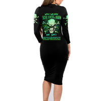 When I Was Born Mad Skull Family Matching Long Sleeve Bodycon Dress and Hawaiian Shirt - Wonder Print Shop
