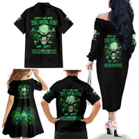 When I Was Born Mad Skull Family Matching Off Shoulder Long Sleeve Dress and Hawaiian Shirt - Wonder Print Shop
