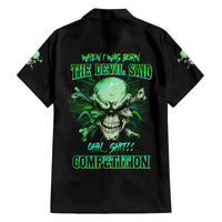 When I Was Born Mad Skull Family Matching Off Shoulder Long Sleeve Dress and Hawaiian Shirt - Wonder Print Shop