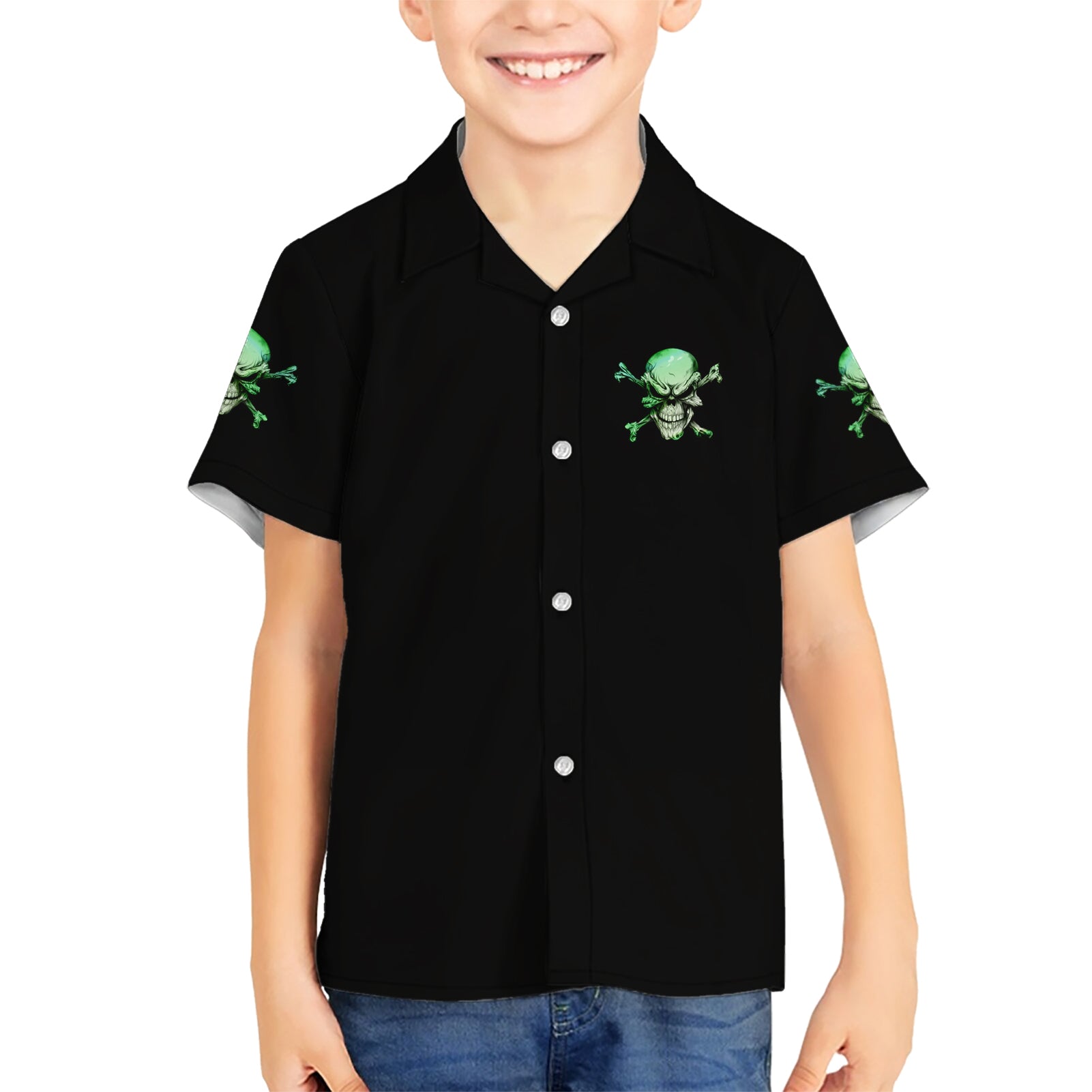 When I Was Born Mad Skull Kid Hawaiian Shirt - Wonder Print Shop
