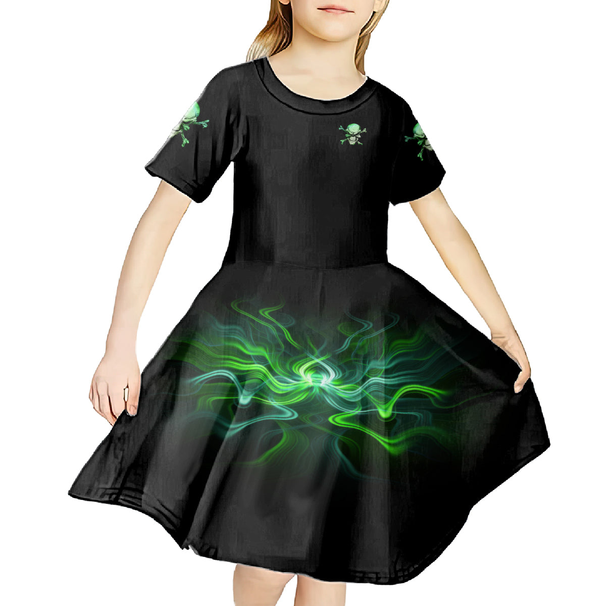 When I Was Born Mad Skull Kid Short Sleeve Dress - Wonder Print Shop
