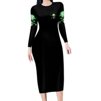 When I Was Born Mad Skull Long Sleeve Bodycon Dress - Wonder Print Shop