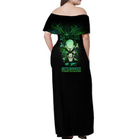 When I Was Born Mad Skull Off Shoulder Maxi Dress - Wonder Print Shop