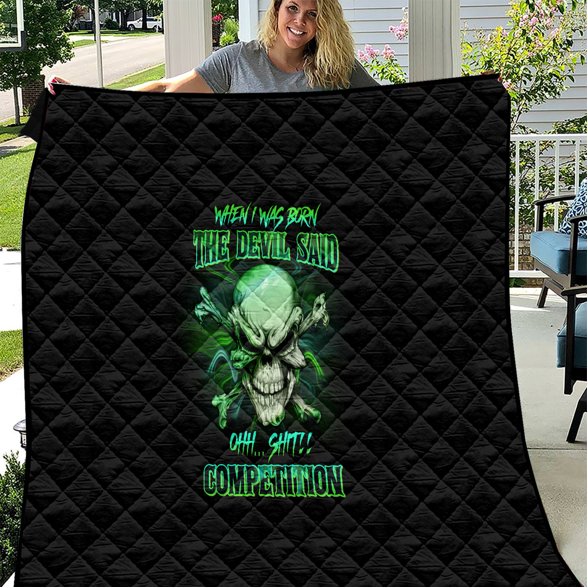 When I Was Born Mad Skull Quilt - Wonder Print Shop