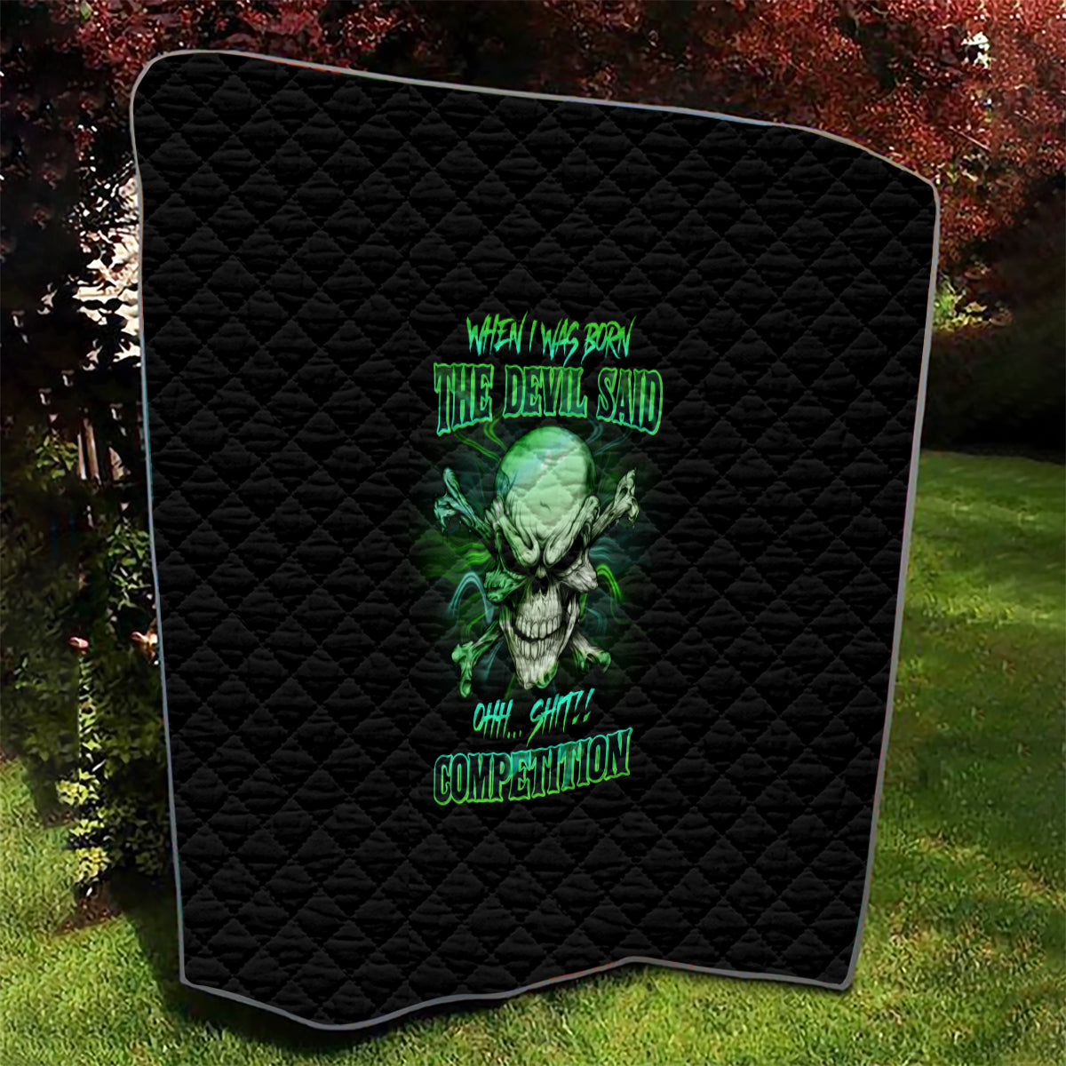 When I Was Born Mad Skull Quilt - Wonder Print Shop