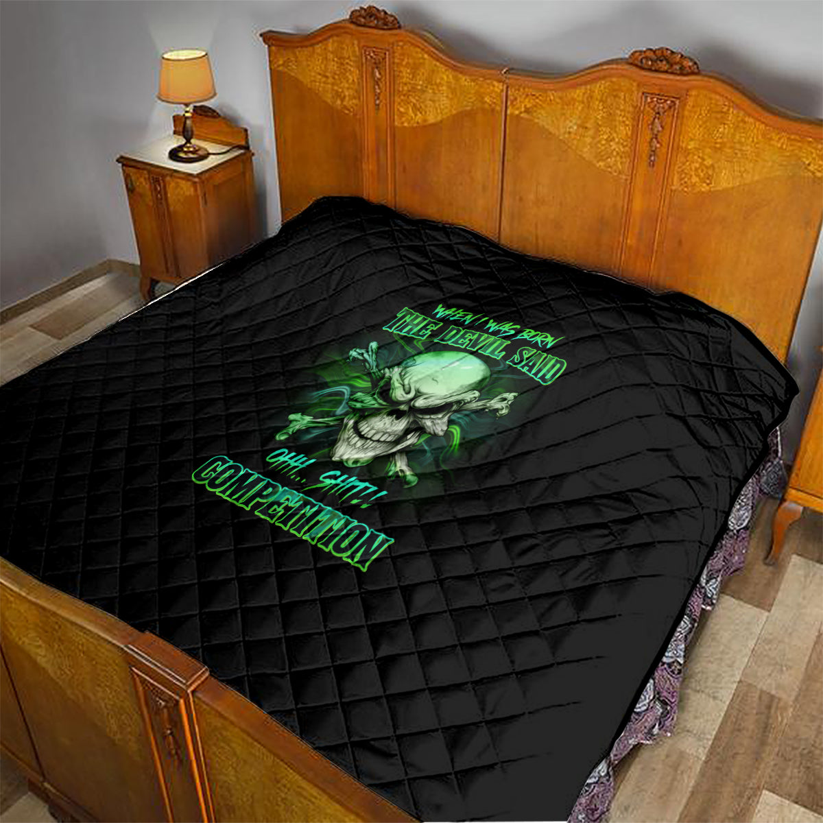 When I Was Born Mad Skull Quilt - Wonder Print Shop